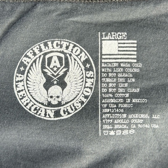 Affliction American Customs Women’s Fringe T-Shirt -Size: L/XL- NWT - Picture 11 of 11